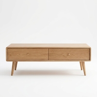 Table basse en chêne massif de qualité supérieure |   Boutons en laiton au design moderne du milieu du siècle, écologiques, durables, faciles à nettoyer, pour meubles de salon