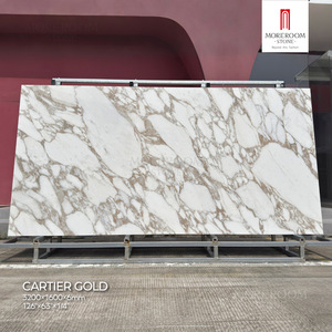 Losa <span class=keywords><strong>de</strong></span> Piedra Artificial Dorada <span class=keywords><strong>Cartier</strong></span> <span class=keywords><strong>de</strong></span> 1600X3200MM, Gres Porcelánico Laminado para Revestimiento <span class=keywords><strong>de</strong></span> Paredes Interiores y Decoración - Product Image 1