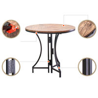 BILIDO Hôtel Table À Manger Moderne Minuscule Espace Location Petite Ronde Pliable Petit Déjeuner Table À Manger et Chaises Ensemble