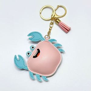 Lindo Llavero <span class=keywords><strong>de</strong></span> Cangrejo <span class=keywords><strong>de</strong></span> Cuero PU con Borla, Adorno <span class=keywords><strong>de</strong></span> Animal Marino <span class=keywords><strong>de</strong></span> Dibujos Animados para Bolsos, Anillo para Llaves, Decoración para Mochilas <span class=keywords><strong>de</strong></span> Mujer - Product Image 2