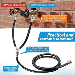 Manguera de entrada de goma reutilizable para lavadora, flexible y portátil, con conector en Y - Product Image 4