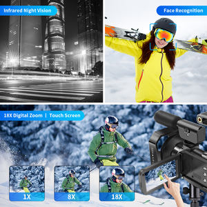 Offre Spéciale Caméscope Numérique Vidéo 4K HD WiFi Vision Nocturne IR, Caméra de Vlogging pour YouTube avec Écran Tactile <span class=keywords><strong>Enregistreur</strong></span> - Product Image 3