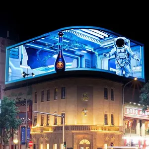 Papan reklame Digital 3D besar kreatif, papan reklame P4 P5 P6 P8 P10 luar ruangan kecerahan tinggi mata telanjang layar Led 3D dengan sistem lengkap