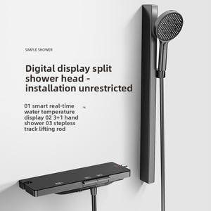 Robinetterie thermostatique intelligente à affichage numérique transfrontalière, ensemble de douche simple, <span class=keywords><strong>robinet</strong></span> de baignoire, tige de levage pour comptoir de rangement - Product Image 6