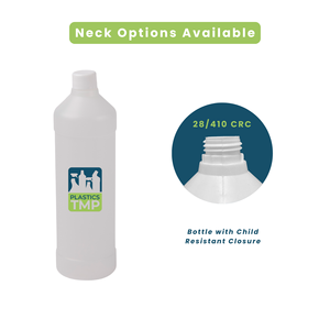 Botella de plástico reciclado de HDPE de 1l certificada 28 410 PP28 CRC cuello alto WC cuello a granel personalizado al por mayor plásticos TMP B301 - Product Image 5