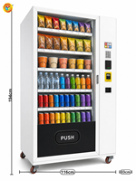 Distributeur automatique de snacks avec boissons fraîches, 54 compartiments, certifié CE, garantie 1 an, fabricant Guangzhou