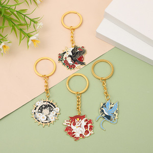 Tùy chỉnh quốc gia động vật <span class=keywords><strong>Fox</strong></span> đuôi rắn tinh thần chim hợp kim nhỏ giọt dầu men Keychain phim hoạt hình phụ kiện Mặt dây chuyền cho món quà - Product Image 2