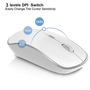 Best-seller Emballage OEM <span class=keywords><strong>Souris</strong></span> d'ordinateur <span class=keywords><strong>sans</strong></span> <span class=keywords><strong>fil</strong></span> silencieuse 2.4G Logo personnalisé 3 DPI Réglable Main droite Mini Style Silencieux Cadeau - Product Image 2