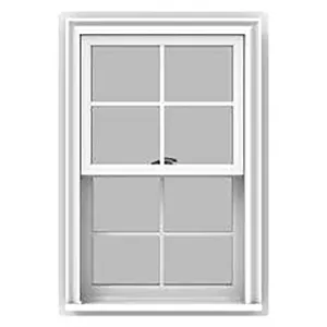 Ventana de aluminio, Marco colonial, ventana corrediza vertical, ventana de vinilo blanca colgada individual