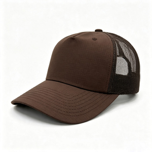 Gorra Trucker Blanks Coffee Gingham de 5 Paneles con Visera Curva, Gorra Deportiva Ajustable, Venta al por Mayor para Hombres y Mujeres - Product Image 2