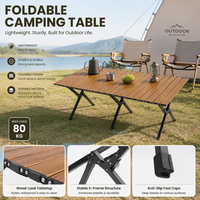 Table pliante rectangulaire légère pour camping, en acier au carbone, avec pieds en X, pour pique-nique et cuisine en extérieur, emballage pour vente par correspondance
