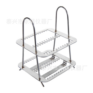Seeking Excellence Stainless Steel Slide Rack 26 30 60 Piece Vertical <b>Microscope</b> Slide Holder Lab Equipment - Product Image 1
