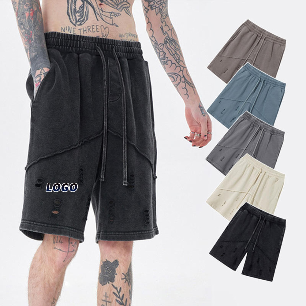 Pantaloncini da uomo personalizzati grigi con lavato