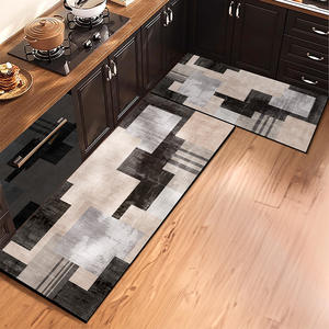 Tapis de cuisine en terre de diatomée à motif géométrique, forme allée, antidérapant, facile à nettoyer, absorbant, pour usage en cuisine - Product Image 3