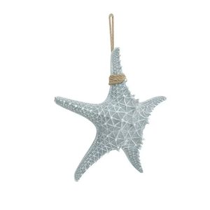 Cuerda de la costa gris oscura y decoración de pared de estrella de mar de resina - Product Image 3