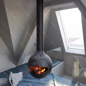 Plafond suspendu de style loft CRUISE avec <span class=keywords><strong>foyer</strong></span> <span class=keywords><strong>ouvert</strong></span> à bois à ventilation directe, décoratif, avec <span class=keywords><strong>foyer</strong></span> au <span class=keywords><strong>gaz</strong></span> sphérique en métal - Product Image 1