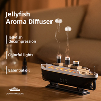 Diffuseur d'air domestique unique le plus vendu, humidificateur d'air design bateau, pulvérisation de méduse R, diffuseur d'arômes ultrasonique 250 ml