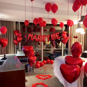 赤いハート形のホイルバルーン結婚私の手紙提案セット婚約記念装飾バレンタインデーのテーマ - Product Image 2