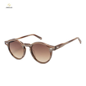 Lunettes de soleil rondes vintage Havana rétro en acétate, monture intégrale, verres dégradés UV400, logo personnalisé, unisexe, cadeau pour adulte, pour <span class=keywords><strong>la</strong></span> plage et les escapades en ville - Product Image 2