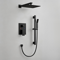 Kit de douche encastré en nickel brossé, combinaison de douche murale résistante au ternissement avec barre coulissante pour salles de bain classiques et modernes
