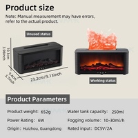 Diffuseur d'aromathérapie pour cheminée OEM, diffuseur ultrasonique à flamme colorée, humidificateur d'aromathérapie pour foyer avec télécommande