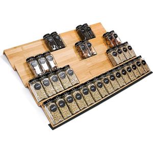 Factory Direct Customized High Quality Spice Jars <b>Storage</b> Rack Bamboo Four-layers Spice Rack - Product Image 1