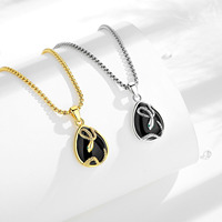 Merryshine Hombres Cuarzo Delicado Piedra Curativa Piedra Preciosa Serpiente Negra Obsidiana Piedra Colgante Collar