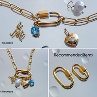 Emaneco Fermoir mousqueton ovale à vis en acier inoxydable plaqué or PVD pour connecteur de chaîne de bijoux