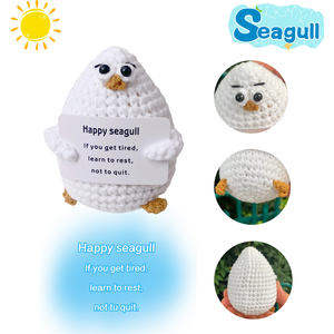 Adorno de gaviota <span class=keywords><strong>feliz</strong></span> hecho a mano al por mayor con tarjeta de mensaje positivo, regalo para aliviar el estrés para cualquier ocasión - Product Image 5