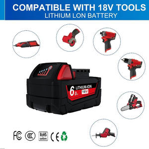 <span class=keywords><strong>Batería</strong></span> de Repuesto de 18V 6.0Ah 6000mAh para <span class=keywords><strong>Milwaukee</strong></span>, Compatible con Taladros y Amoladoras <span class=keywords><strong>Milwaukee</strong></span> M18B6 M18B5. - Product Image 3