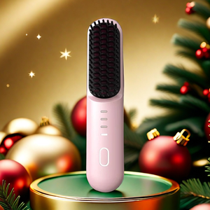 Brosse lissante sans fil mini portable avec chargement USB, peigne lissant deux-en-un pour boucler et lisser les cheveux - Product Image 1