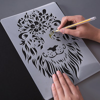 Ensemble de pochoirs de dessin d'animaux en plastique PP en stock d'usine pour enfants et adultes
