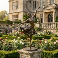 Sculpture de danseuse de ballet classique grandeur nature en bronze coulé, sculptée à la main, pour cour et théâtre, directement de l'usine