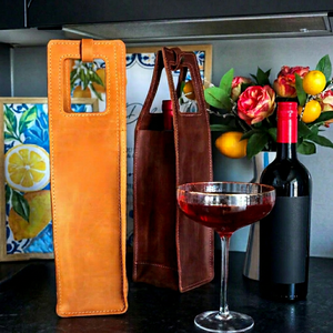 Porte-vin en cuir véritable sur mesure ODM, sac de transport pour une bouteille, sac de transport de luxe pour vin, fournisseur LEB-0057B - Product Image 1