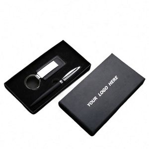Executive <b>Gift</b> Set: Black Keychains, Pens & Branded Office Supplies in Cartoon <b>Gift</b> <b>Box</b> - Perfect Corporate <b>Gifts</b> - Product Image 1