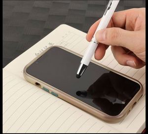 Bolígrafo de Pantalla Táctil de Aluminio Multicolor de 0.7 mm, Instrumento de Escritura Portátil para Oficina y Negocios, Juego de Bolígrafos - Product Image 3