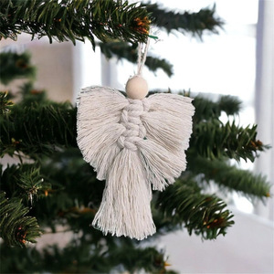 Pendente in tessuto a mano con nappa d'angelo appesa da parete a casa decorazione per albero di natale con ciondolo in cotone pendente da parete - Product Image 3