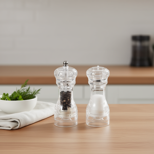 Juego de molinillos de pimienta y sal, 2 piezas, acrílico transparente, molinillo ajustable, agitador de condimentos para cocina - Product Image 3