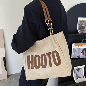 2025 nouveau printemps mode unique épaule toile <span class=keywords><strong>sac</strong></span> fourre-tout pour les femmes grande capacité <span class=keywords><strong>sac</strong></span> de navettage pour les étudiants - Product Image 3