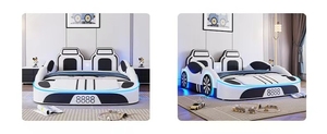 Letto per Bambini a Forma di Auto da Corsa Design Multifunzionale con Vano Portaoggetti e Sponde di Sicurezza Salvaspazio Letto Singolo per le <span class=keywords><strong>Camerette</strong></span> dei Ragazzi - Product Image 6