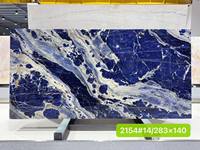 Dalle de Sodalite Naturelle Bleu Royal de Luxe, Pierre Polie pour Mur de Fond de Télévision de Villa et Plan de Travail d'Îlot de Cuisine