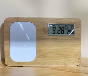 Cadre photo en bois de bambou avec temps et humidité, cadeau de chevet à la maison - Product Image 4