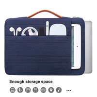 Funda Promocional para Portátil de 13-14 Pulgadas, Bolsa Ecológica para Computadora de Negocios con 2 Bolsillos y Asa de Nailon