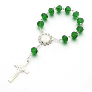 8mm Glass Beaded Chain Fang Heng Brand <strong>Model</strong>-<strong>Bracelet</strong>-Glass Kids Baby Shower Gifts Catholic Cross Rosary Fashion <strong>Bracelet</strong> - Product Image 4