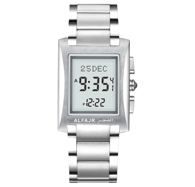 High End Alfajr Best Digital Azan Watch for Muslim Prayer Reminder square Shaped Men Wrist Watch Islamic Azan Klok WL-08