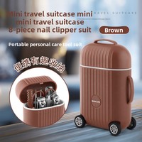 Ensemble de coupe-ongles miniatures 8-en-1 en plastique et acier inoxydable Lattis pour la maison, avec étui de voyage pour outils de manucure