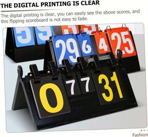 Tableau d'affichage des scores sportifs à 4 chiffres - Numéroteur mécanique à bascule pour badminton, basketball, tennis de table |   Équipement de compétition et d'entraînement - Product Image 5