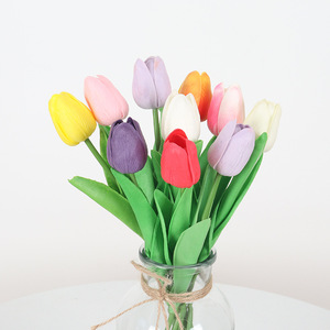 Mini-tulipes artificielles Jessie en PU, 34 cm, pour décoration de mariage et d'intérieur - Product Image 2