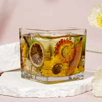 Nouvelle nouveauté haut de gamme à la main décor à la maison luxe printemps été cadeau fleur séchée infusée gelée Gel cire bougies parfumées