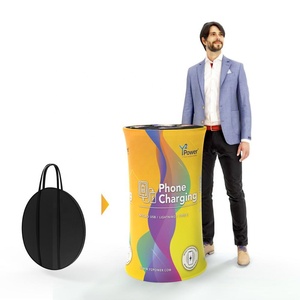 Tavolo di ricarica pieghevole in tessuto personalizzato Y2Power REX, stazione di ricarica wireless portatile adatta per fiere ed eventi - Product Image 5